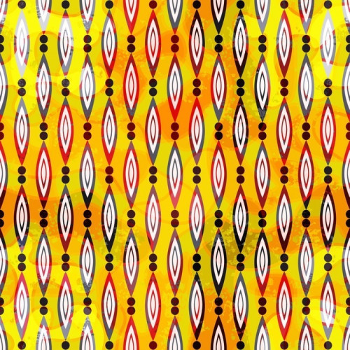 Fototapeta Kolorowe abstrakcyjne geometryczne elementy na rysunku wektor szwu żółtym tle