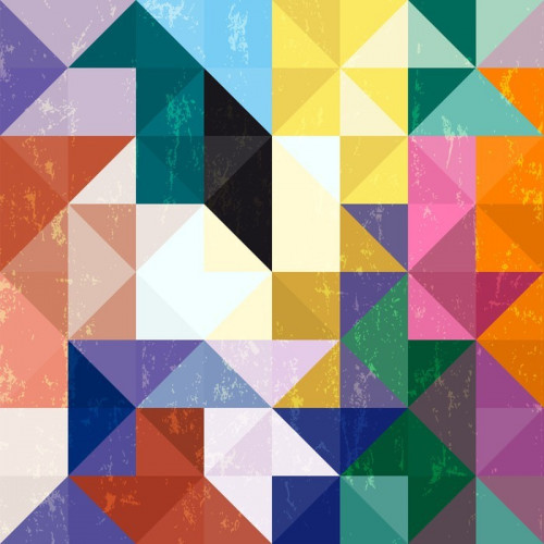 Fototapeta Abstrakcyjne geometryczne tło wzór z trójkątów / kwadratami