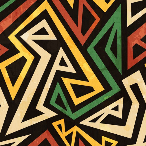 Fototapeta Afryki geometryczny szwu z mocą grunge
