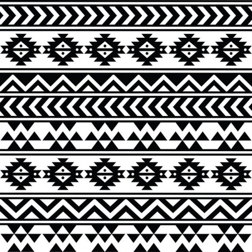 Fototapeta Aztec tribal powtarzalne czarno-biały wzór