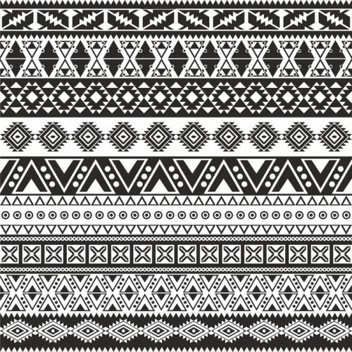 Fototapeta Tribal szwu - aztec czarne i białe tło