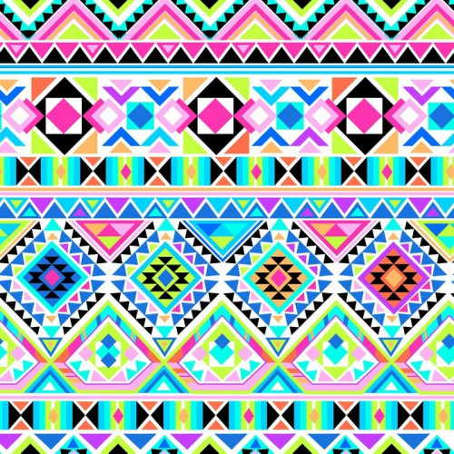 Fototapeta Neon aztec print ~ bezszwowe tło