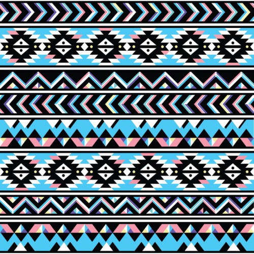 Fototapeta Tribal aztec powtarzalne niebieski i różowy wzór