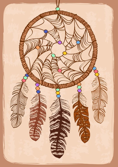 Fototapeta Ilustracja z plemiennych Dreamcatcher