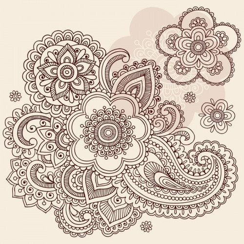 Fototapeta Henna Mehndi Paisley Doodle Vector Design