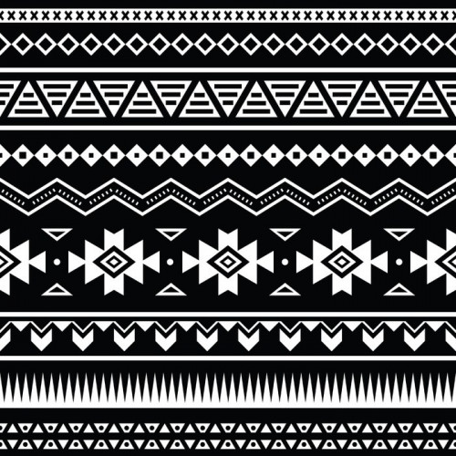 Fototapeta Aztec szwu, tribal czarne i białe tło