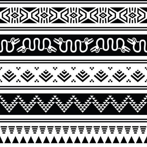 Fototapeta Aztec tribal szwu ze zwierzętami