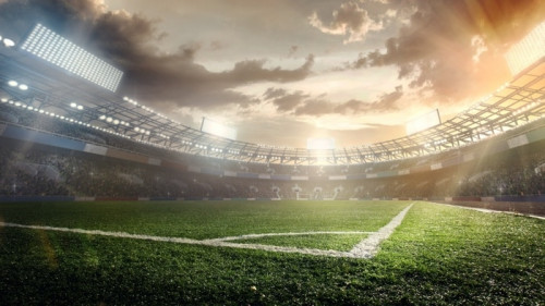 Fototapeta Sportowe tła. stadion piłkarski.