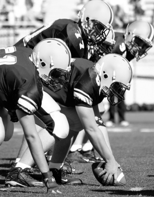 Fototapeta Amerian Football Offensive linemen