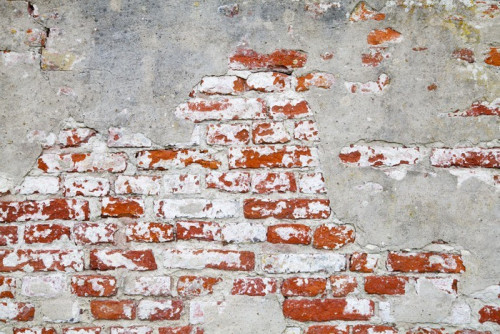 Fototapeta Old Red Brick Wall z betonie