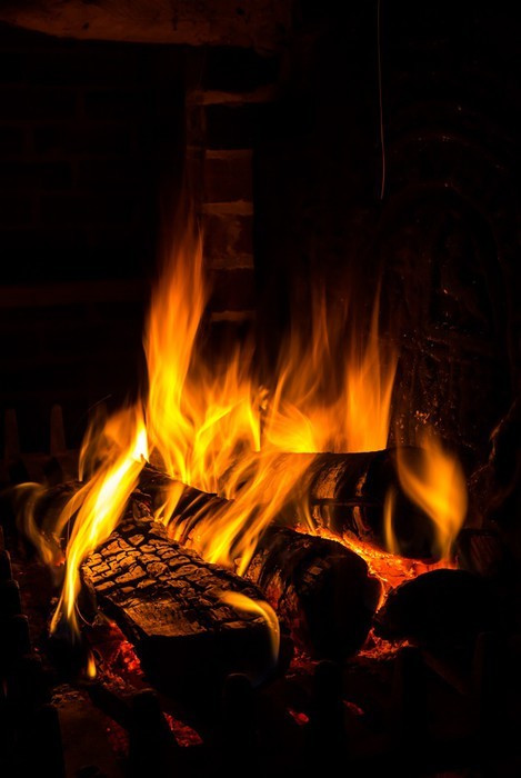 Fototapeta Ogień w kominku