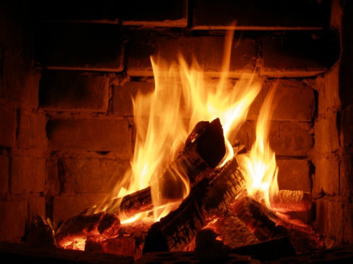Fototapeta Ogień w kominku