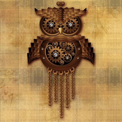 Fototapeta Steampunk Sowa Sowa Vintage Style-Stara Zabawka