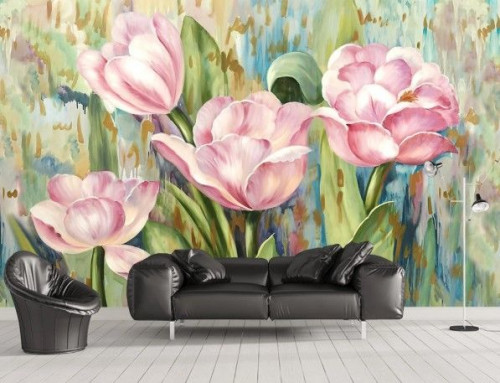 Fototapeta Tulipan, Ściana i kwiat
