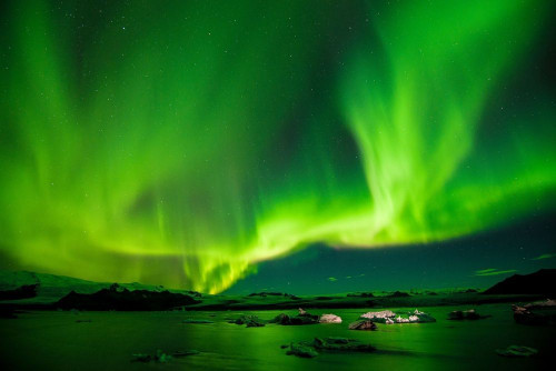 Fototapeta Zorza polarna, Zielony i Natura