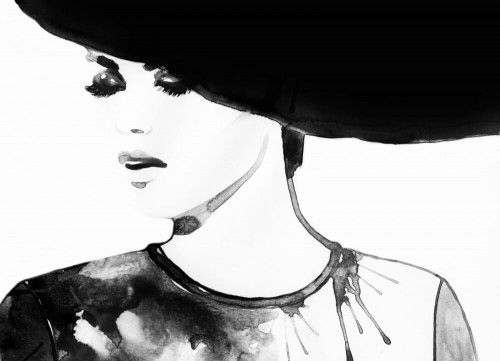 Fototapeta Dziewczyna w czarno-białym