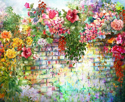 Fototapeta Ściana i kwiaty