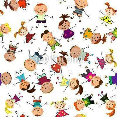 Fototapeta vector seamless background with kids