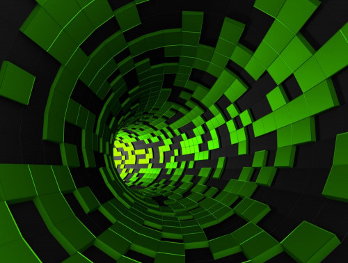 Fototapeta Zielony tunel 3d