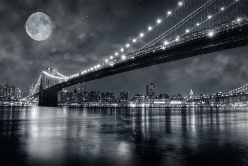 Fototapeta Księżyc nad Mostem Brooklińskim