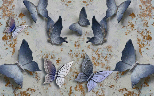 Fototapeta Lot błękitnych motyli