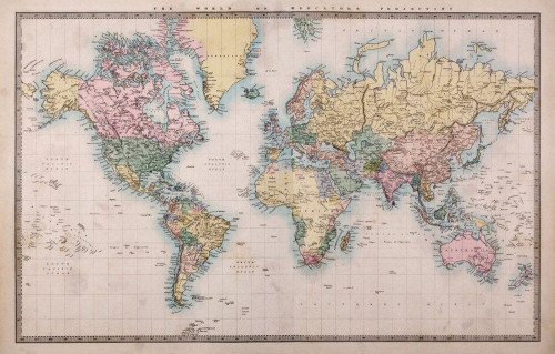 Fototapeta Kolorowa mapa świata