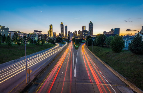 Fototapeta Obszar metropolitalny, pejzaż miejski i Autostrada