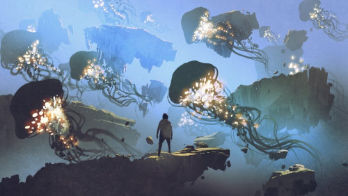 Fototapeta Świecące meduzy 