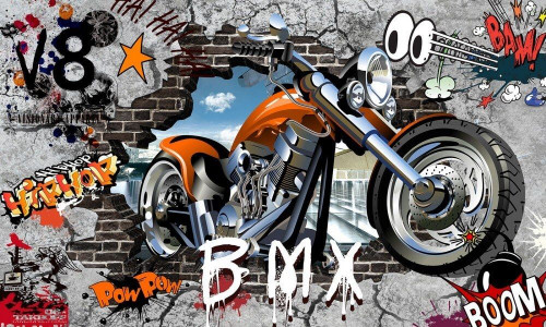 Fototapeta Motocykl graffiti 