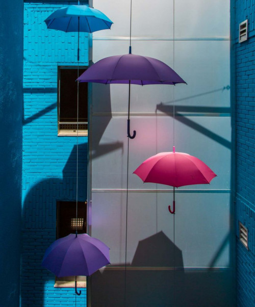 Fototapeta Parasol, niebieski i turkus