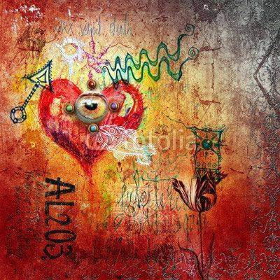 Fototapeta Graffiti z czerwonym sercem
