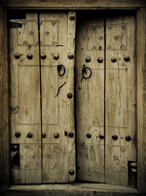 Fototapeta Drewniane drzwi starożytny
