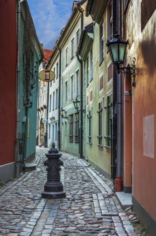 Fototapeta Ulica w starym mieście Ryga 