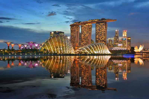 Fototapeta Nocny Singapur