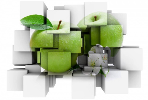 Fototapeta Zielone jabłka i kub