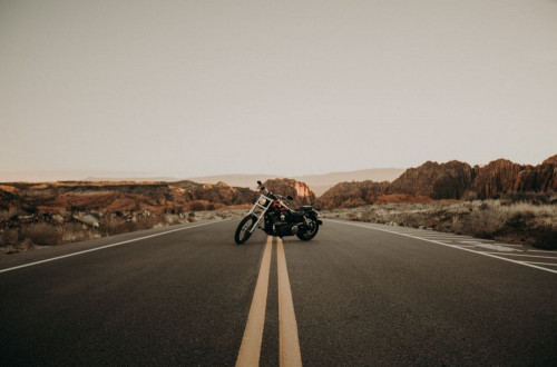 Fototapeta Droga, motocykl i asfalt