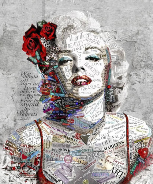 Fototapeta Marilyn z różą we włosach