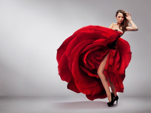 Fototapeta Tancerka w czerwonej sukience