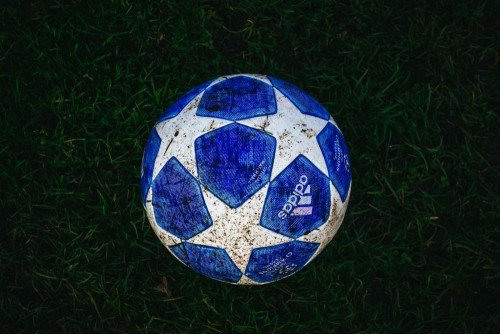 Fototapeta Niebieski, piłka nożna i błękit kobaltowy