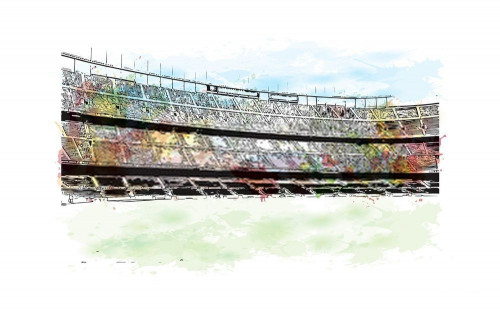 Fototapeta Linia, architektura i stadion