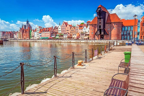 Fototapeta Średniowieczny żuraw nad rzeką Motławą w Gdańsku