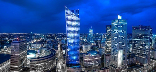Fototapeta Warszawa w niebieskim kolorze