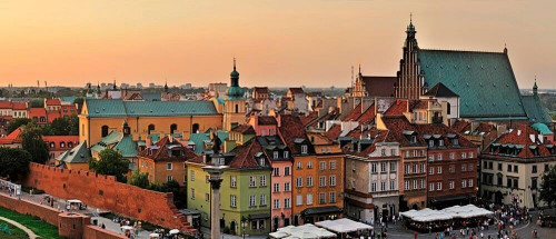 Fototapeta Dachy warszawskich domów