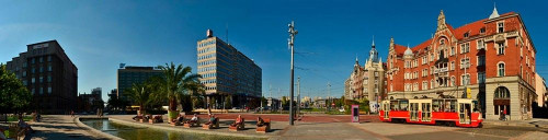 Fototapeta Katowice - Śląskie muzeum i Główny plac