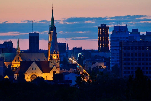 Fototapeta Wieczór Łódź