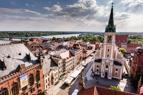 Fototapeta Torun, miasto podzielone Wisłą między Pomorze