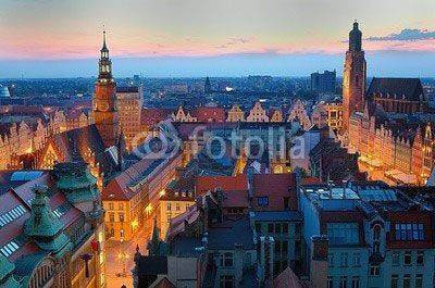 Fototapeta Nocny Wroclaw