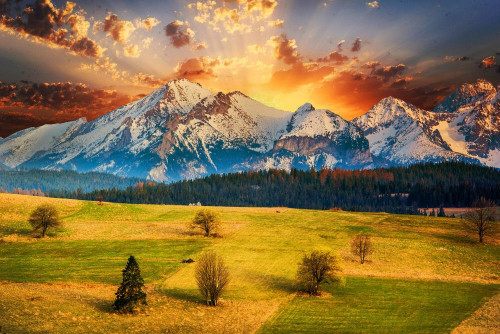 Fototapeta Górzyste formy terenu, naturalny krajobraz i Góra