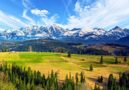 Fototapeta Górzyste formy terenu, naturalny krajobraz i Góra