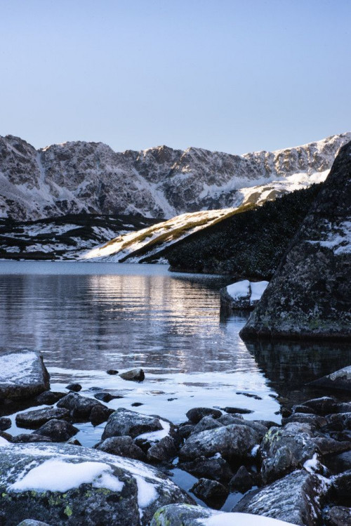 Fototapeta Zbiornik wodny, śnieg i zimowy